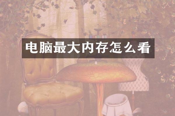 电脑最大内存怎么看