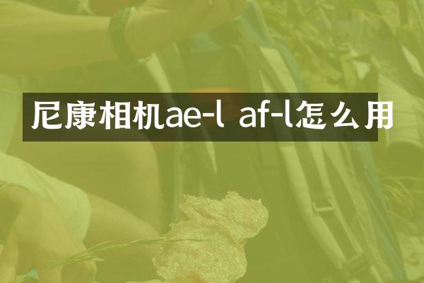 尼康相机ae-l af-l怎么用