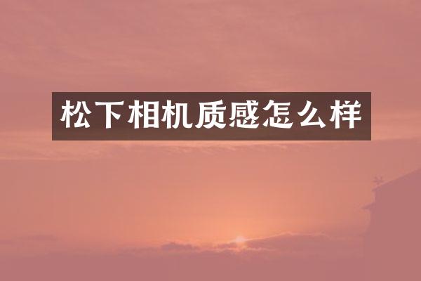 相机质感怎么样