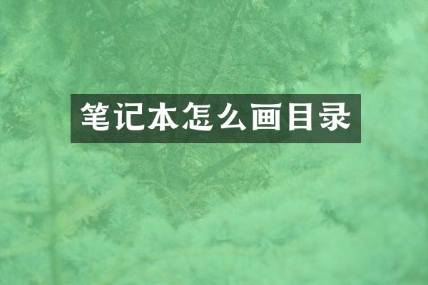 笔记本怎么画目录