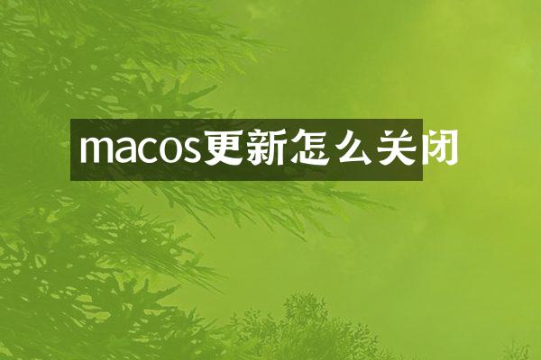 macos更新怎么关闭