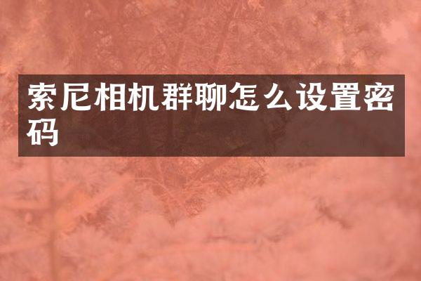 相机群聊怎么设置密码