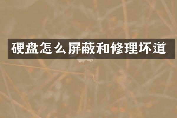 硬盘怎么屏蔽和修理坏道