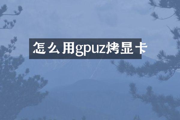 怎么用gpuz烤显卡