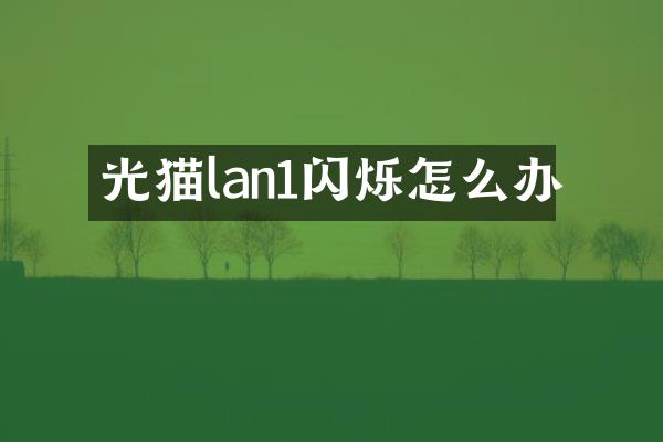 光猫lan1闪烁怎么办
