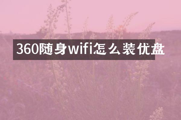 360随身wifi怎么装优盘