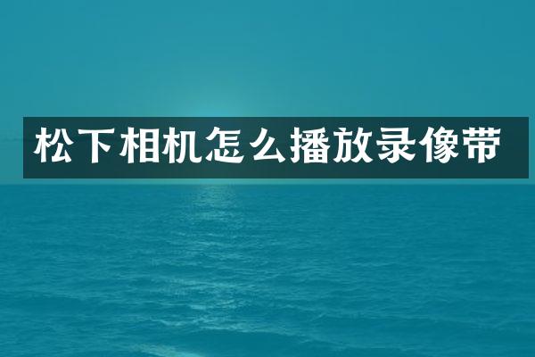 相机怎么播放录像带