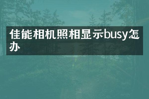 佳能相机照相显示busy怎么办
