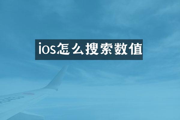 ios怎么搜索数值