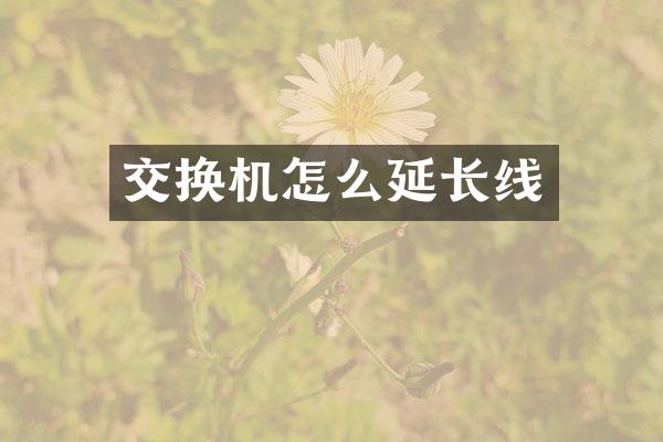 交换机怎么延长线