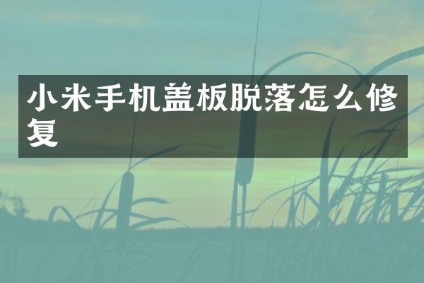 小米手机盖板脱落怎么修复