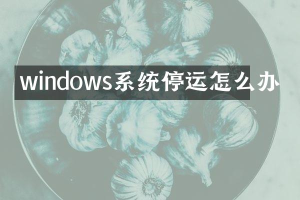 windows系统停运怎么办