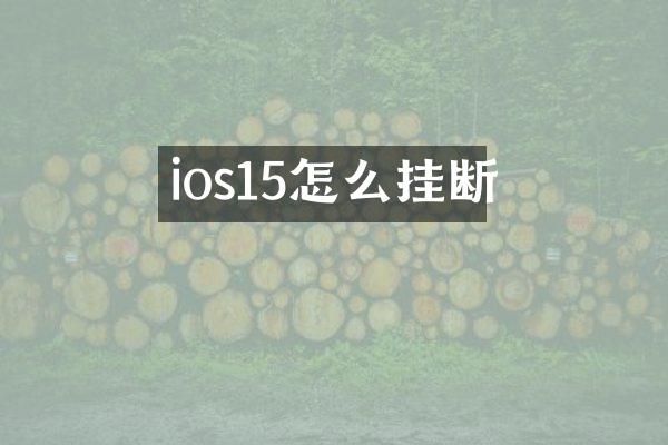 ios15怎么挂断