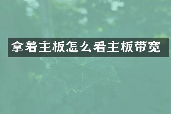拿着主板怎么看主板带宽