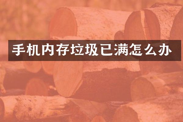 手机内存垃圾已满怎么办