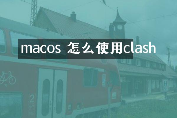 macos 怎么使用clash