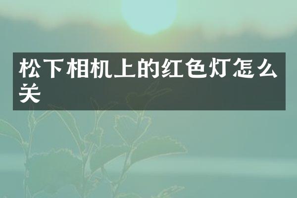 相机上的红色灯怎么关