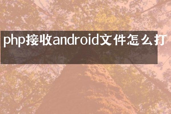 php接收android文件怎么打开