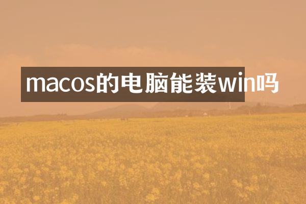 macos的电脑能装win吗