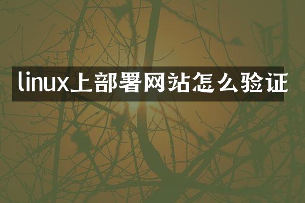 linux上部署网站怎么验证