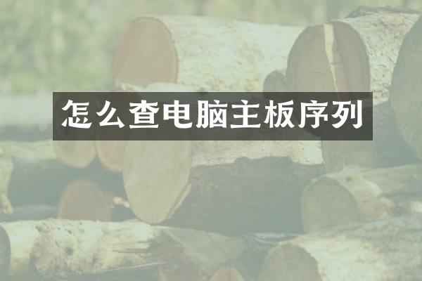 怎么查电脑主板序列