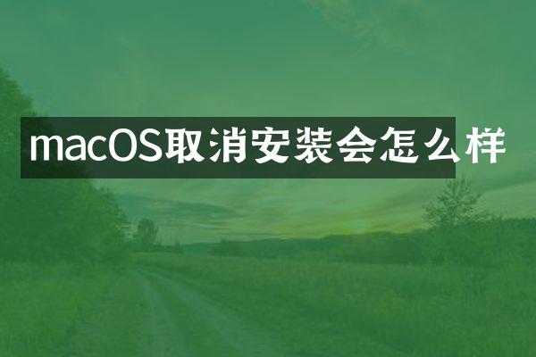 macOS取消安装会怎么样
