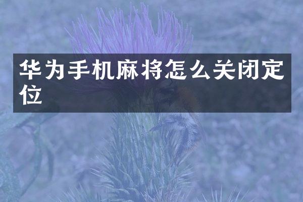 华为手机麻将怎么关闭定位