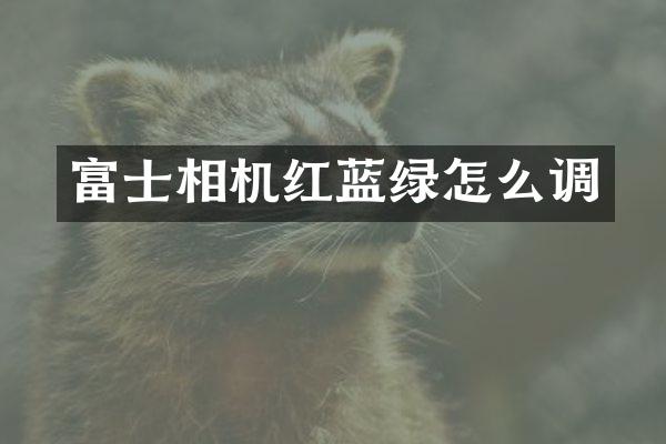 富士相机红蓝绿怎么调