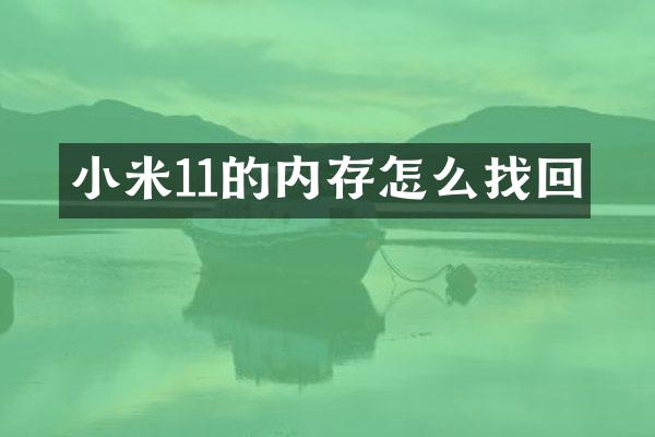 小米11的内存怎么找回
