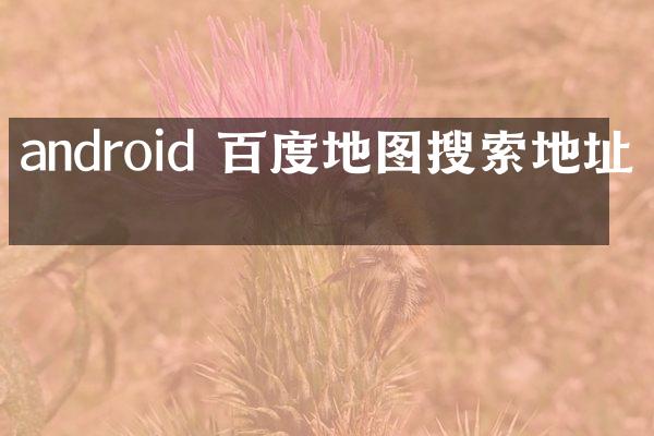 android 百度地图搜索地址吗