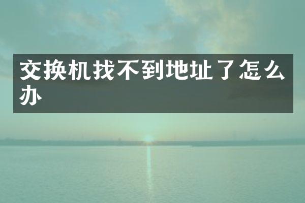 交换机找不到地址了怎么办