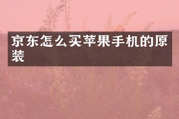 京东怎么买苹果手机的原装