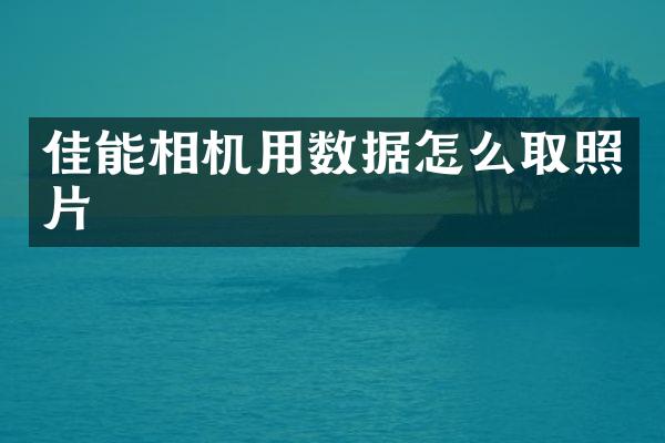 佳能相机用数据怎么取照片