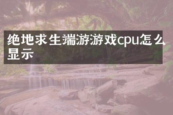 绝地求生端游游戏cpu怎么显示