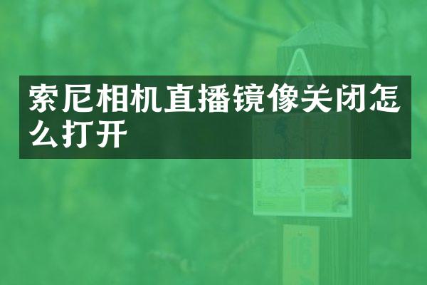 相机直播镜像关闭怎么打开