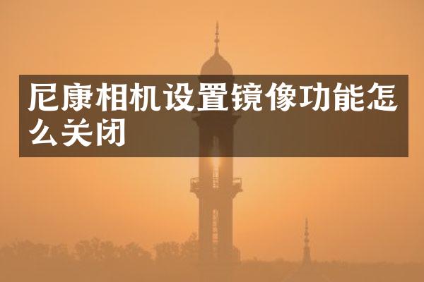 尼康相机设置镜像功能怎么关闭