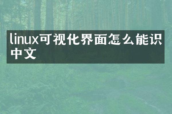 linux可视化界面怎么能识别中文