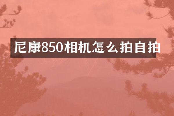 尼康850相机怎么拍