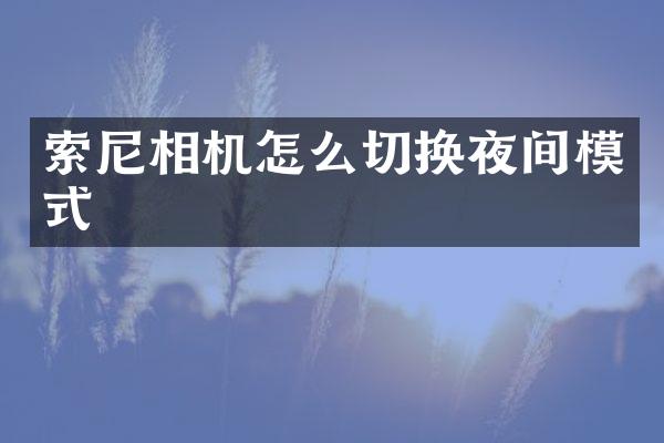 相机怎么切换夜间模式