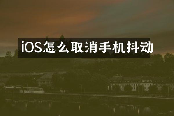 iOS怎么取消手机抖动