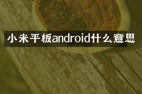 小米平板android什么意思