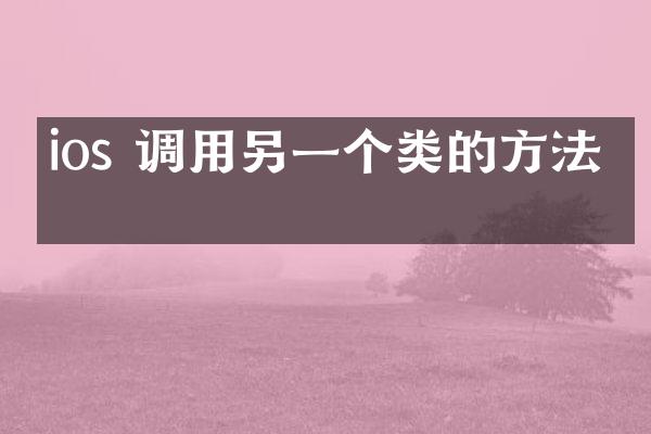 ios 调用另一个类的方法吗