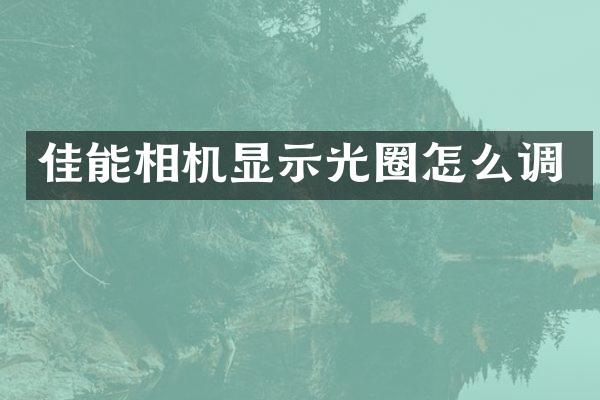 佳能相机显示光圈怎么调