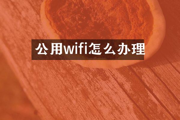 公用wifi怎么办理