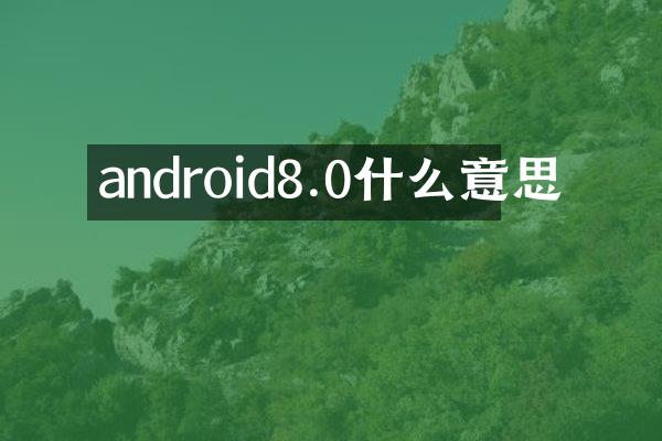 android8.0什么意思