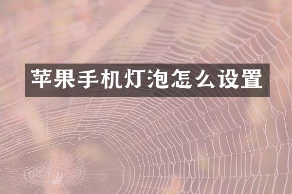 苹果手机灯泡怎么设置