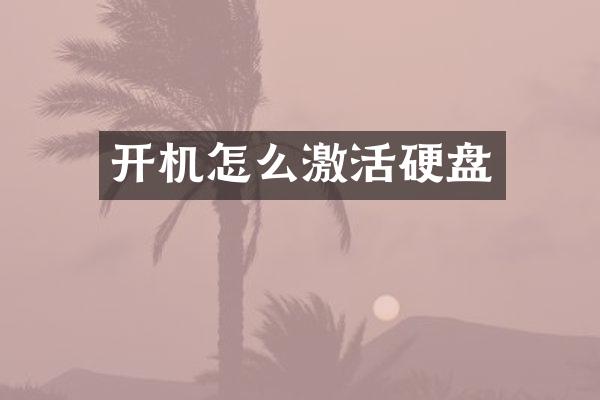开机怎么激活硬盘