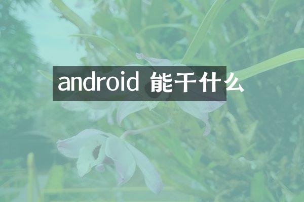 android 能干什么