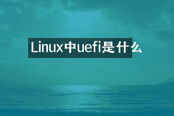 Linux中uefi是什么