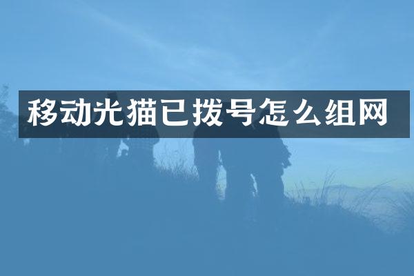移动光猫已拨号怎么组网